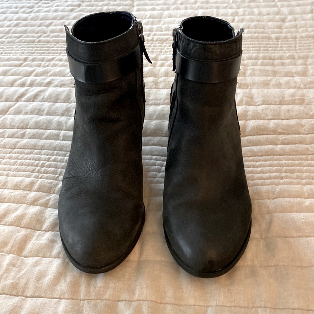 Size 11 Franco Sarto Black Dotty Leather Booties